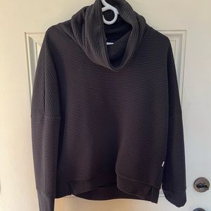 Ribbed Cowl Neck Sweatshirt